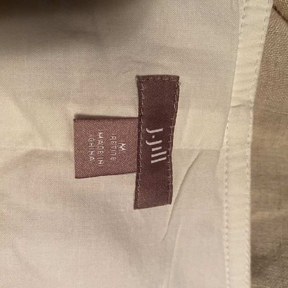 J. Jill white sleeveless linen short dress with pockets - Picture 3 of 4